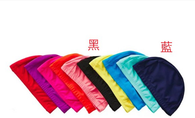 MIT 萊卡泳帽 黑色, 1個, F