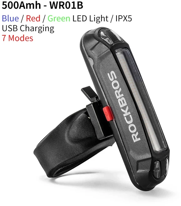 자전거 리어 라이트 200-800mAh 자전거 테일 라이트 USB 충전식 Led 플래시 사이클링 마운틴로드 시트 포스트 미등, [01] WR01B  7 Modes