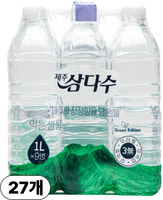 제주삼다수 무라벨, 1L, 27개