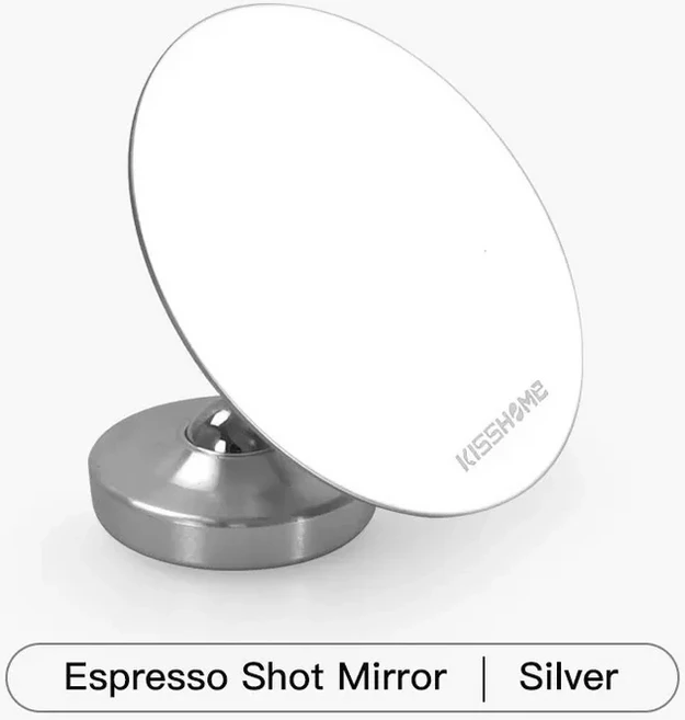 에스프레소 추출 샷 미러 스테인레스 스틸 포터 렌즈 유량 관찰 자기 커피 액세서리 바리 도구, 01 Silver