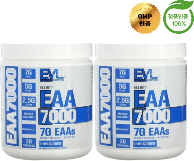 EVLution Nutrition EAA 7000 필수 아미노산 무맛, 2개, 237g - 쿠팡