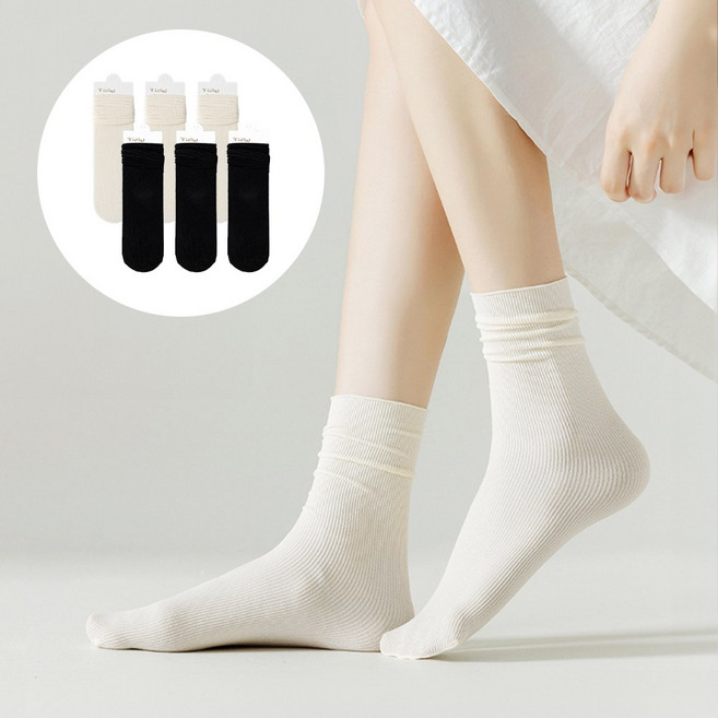 애플민트 여성 여름 면양말 무압박 돌돌이 얇은 양말