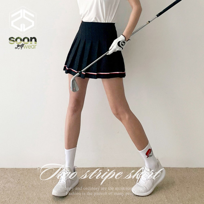 [순이야] C.골프 여성 테잎 플리츠 치마바지 라운딩 스커트