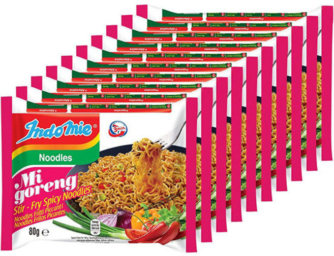 인도네시아 로컬 인도미 미고랭 볶음면 핫 앤 스파이시 indomie mi goreng pedas flavor (매운맛) 85g, 10개