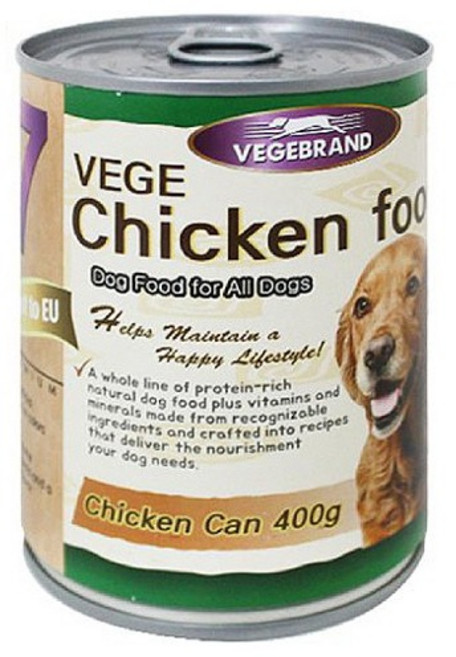 베게브랜드 강아지 통조림 대용량 캔, 닭, 400g, 6개