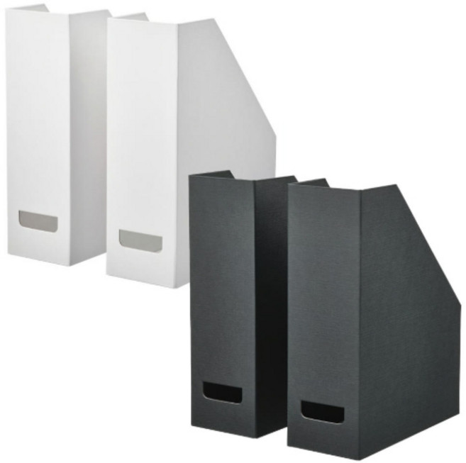 이케아 파일박스 파일꽂이 책장 2개입 세트 수납함, 블랙(피에데르하르브)