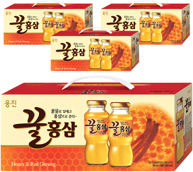 웅진 꿀홍삼 음료, 180ml, 48개