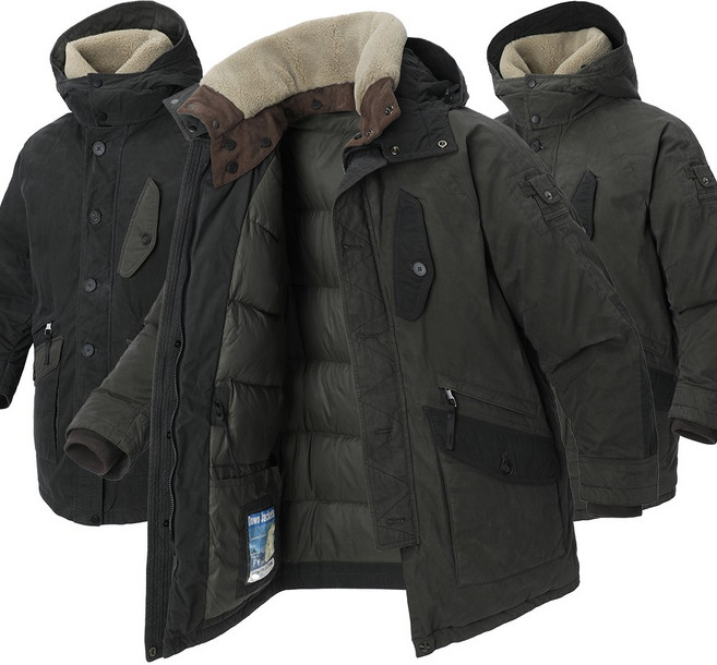 샤인힐즈 겨울 MP1 남성 고급 천연 덕다운 오리털 양털 카라 하이넥 NC 면 야상 후드 패딩점퍼 MPD5504