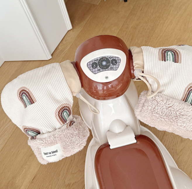 잇템데이 기모 자전거 킥보드워머 장갑, 무지개베이지, 1개