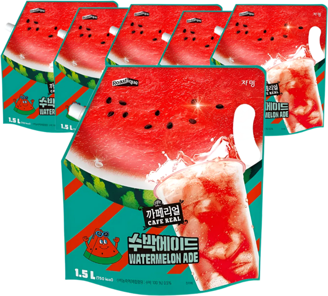 까페리얼 쟈뎅 수박 에이드, 1.5L, 6개
