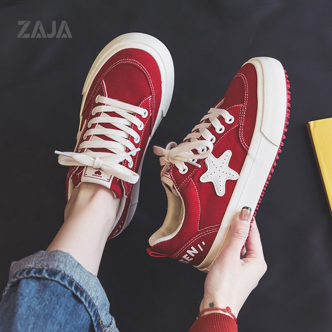 ZAJA 여성 캔버스 스니커즈 발편한 데일리 캐주얼 신발