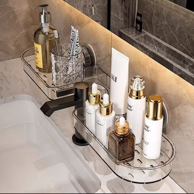 뉴에잇 욕실 무타공 세면대 물빠짐 수납 선반, 화이트