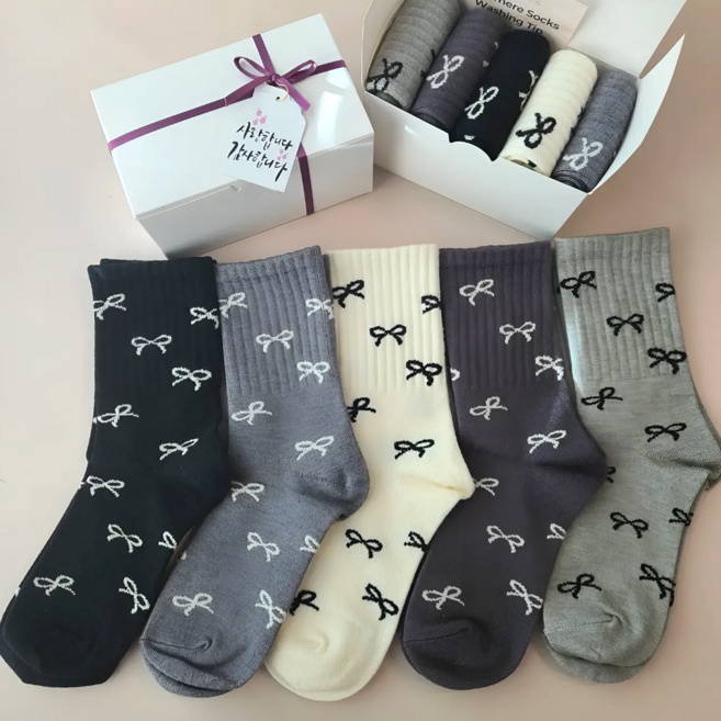 어리로운 여성 캐시미어 중목 양말 5켤레 선물세트