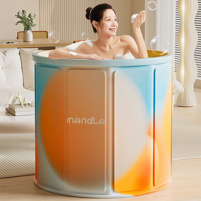 접이식 보온 반신욕조 이동식 공간 활용 간이 사우나 욕조 원터치 설치, 1개, 스타일1