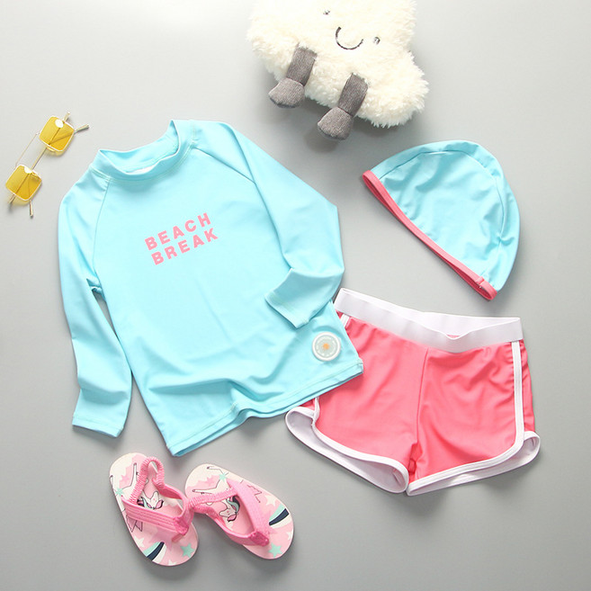 [KC인증]유아 키즈 주니어 초등 래쉬가드 수영복 BEACH BREAK 4색