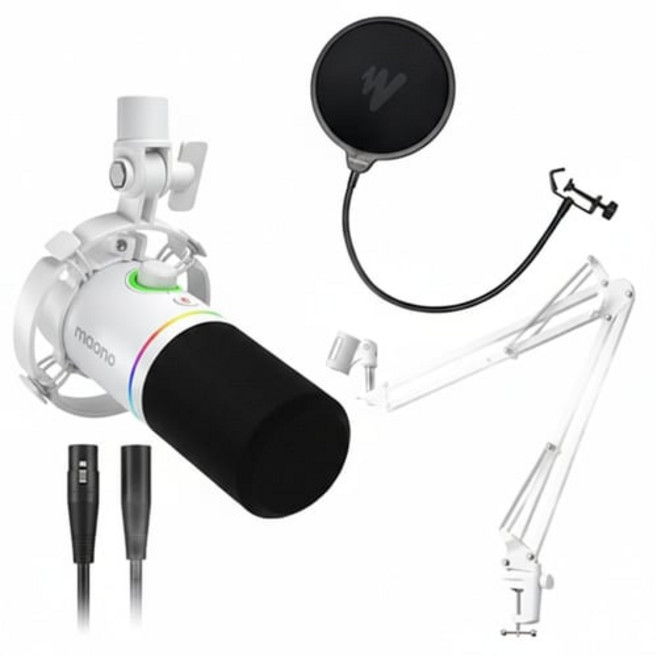 마오노 PD200X 마이크 + BA20스탠드 + PF150F 팝필터 + MKC-018 케이블 세트, [신속배송]mkc/018 마오노pd200x, [색상]WH(화이트색상)