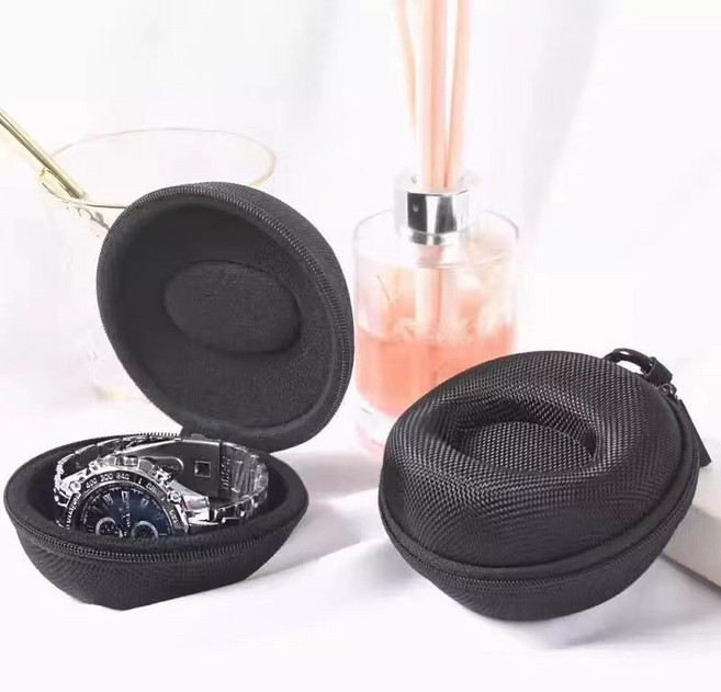 여행용 충격흡수 휴대용 시계 케이스 파우치, 1개, 블랙