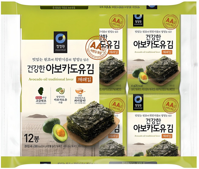 대상 건강한 아보카도유김 재래김, 48g, 1개