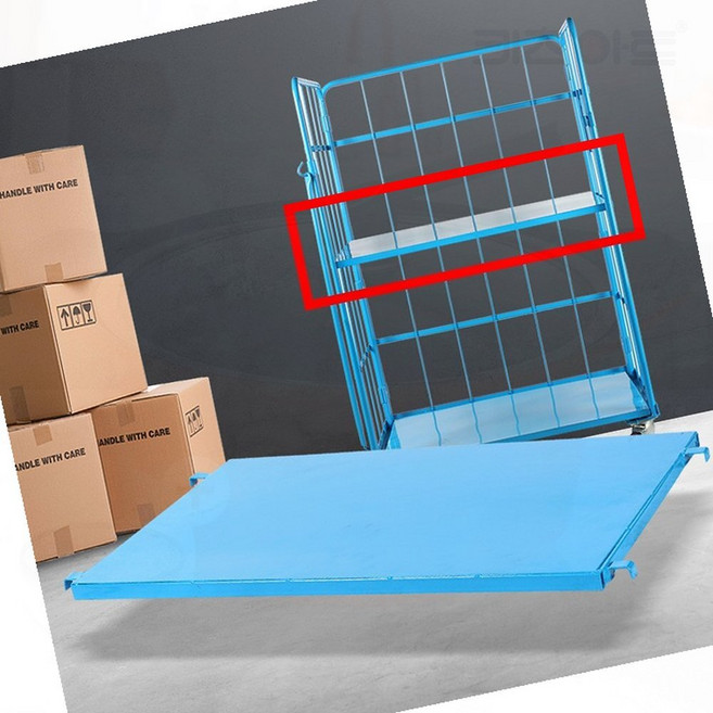 소형 롤테이너 소형 선반 철대차 철카트 물류 창고 운반용, 1개