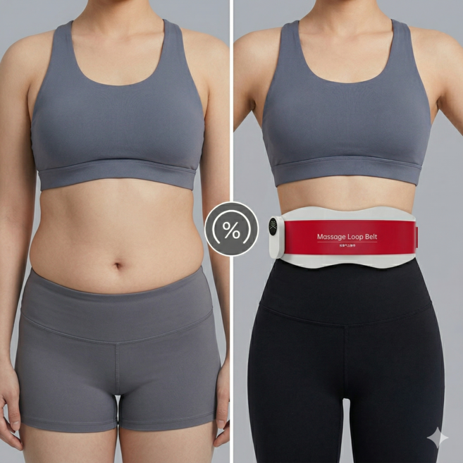 SOVI EMS/TENS 6존 전극패드 찜질 슬림 벨트 복부 허리 마사지기, 붉은색, YD26