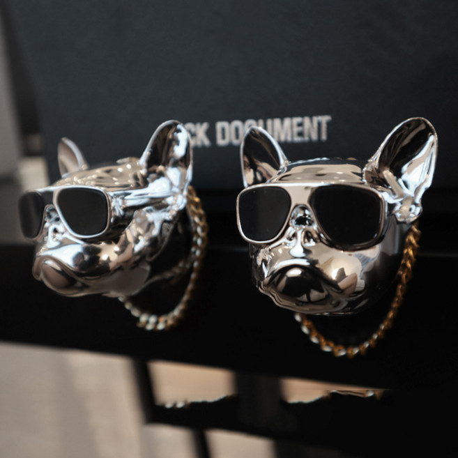 [1+1세트] 픽도큐먼트 크롬 차량용 불독방향제 디퓨저 2개, 블랙+실버, 캐시미어 미스트 10ml, 1세트