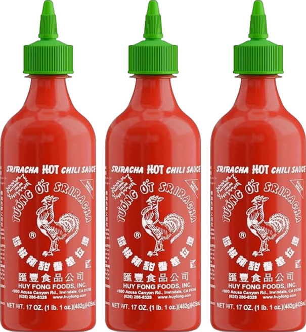 HUY FONG FOOD INC. 匯豐食品公司 是拉差辣味辣椒醬, 482g, 3個