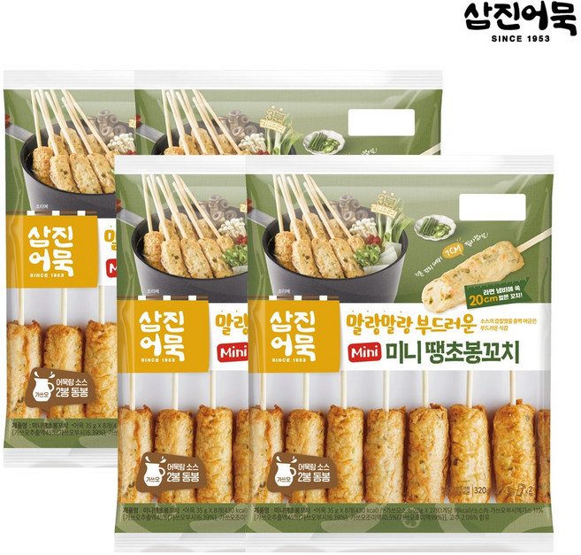 [삼진어묵] 미니땡초봉꼬치 x 4개, 320g