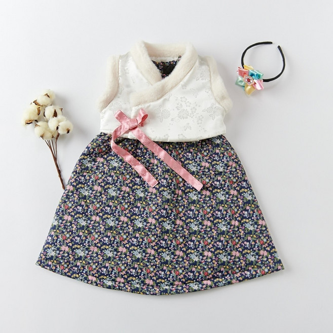 클레이수 (무배)플라워본딩원피스+배자한복세트