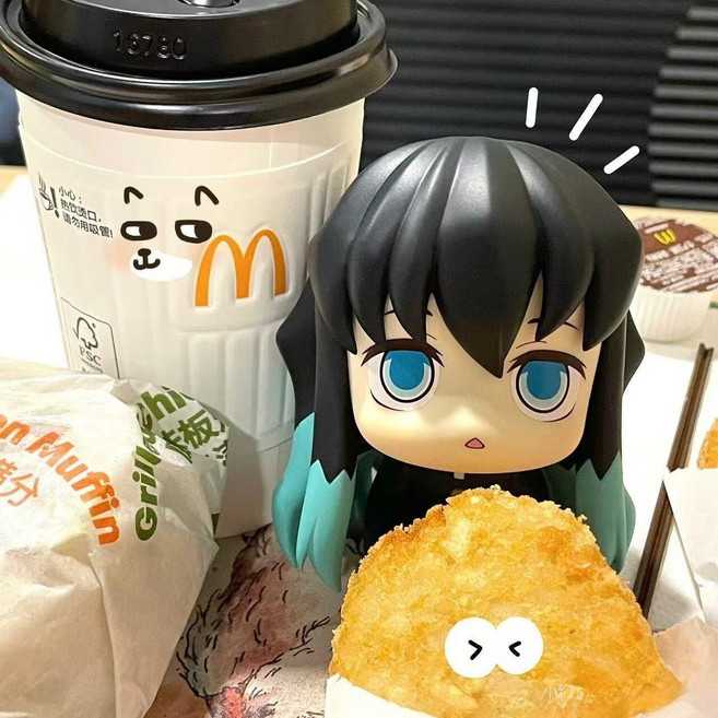 귀칼 룩업 애니 캐릭터 피규어 10cm 데스크 장식 차량 인테리어 소품, 무이