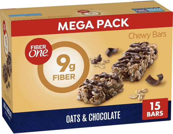 Fiber One 츄이 바 귀리 및 초콜릿 15g 섬유 601g(21.2온스) 15개입., 1개, 601g - 쿠팡