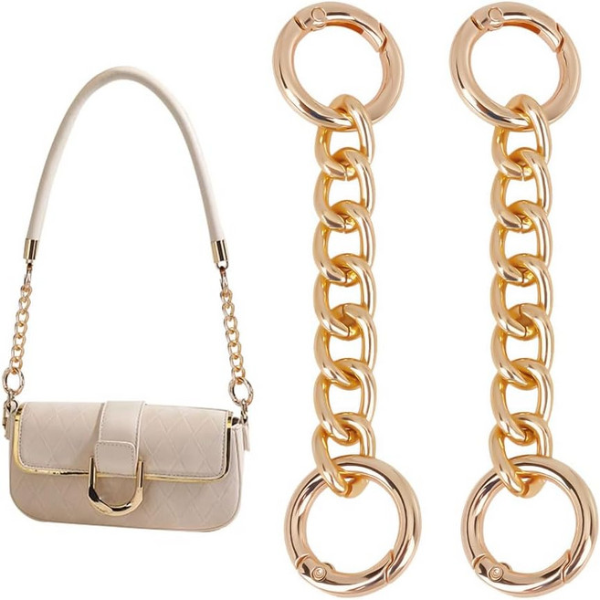 합금 가방 체인 익스텐더 골드 가방 끈 연장고리 숄더백 크로스백 길이 조절 액세서리 길이 105mm 2개 세트