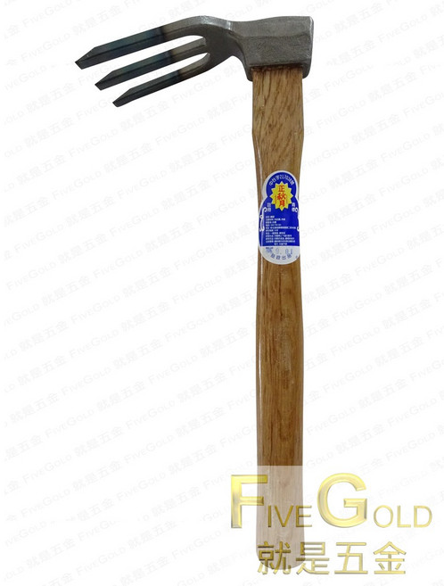 就是五金 秋月日式花把 單頭 四齒鋤頭 土水工具, 1個