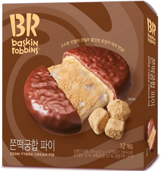 배스킨라빈스 쫀떡궁합 파이, 264g, 1개