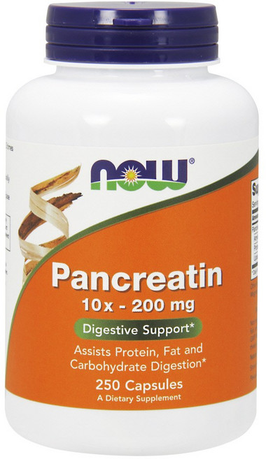 NOW Foods 胰酶膠囊 200mg, 250顆, 1個