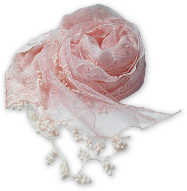 메리앤유 싸리방울 디테일 이중 레이스 스카프 국산 선물 케이스