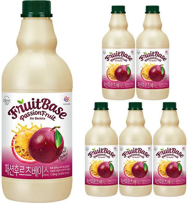 복음자리 패션후르츠 베이스 (액상), 1개, 6개입, 1.8kg