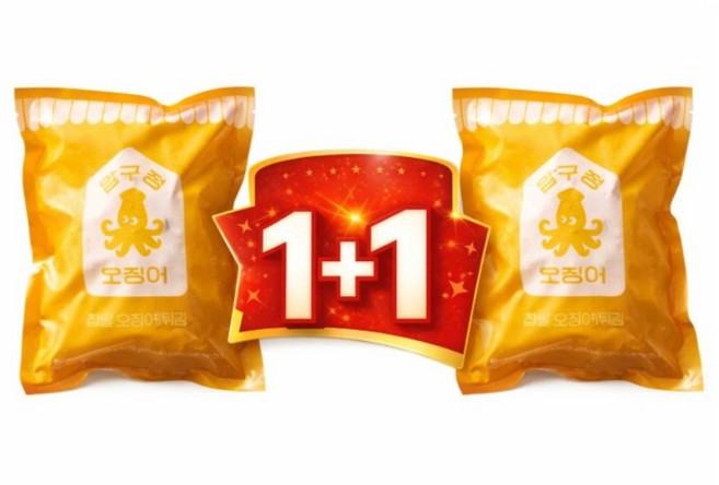 압구정오징어 고소한 찹쌀오징어튀김 1+1세트메뉴 간식야식 술안주(소스포함), 1세트, 800g