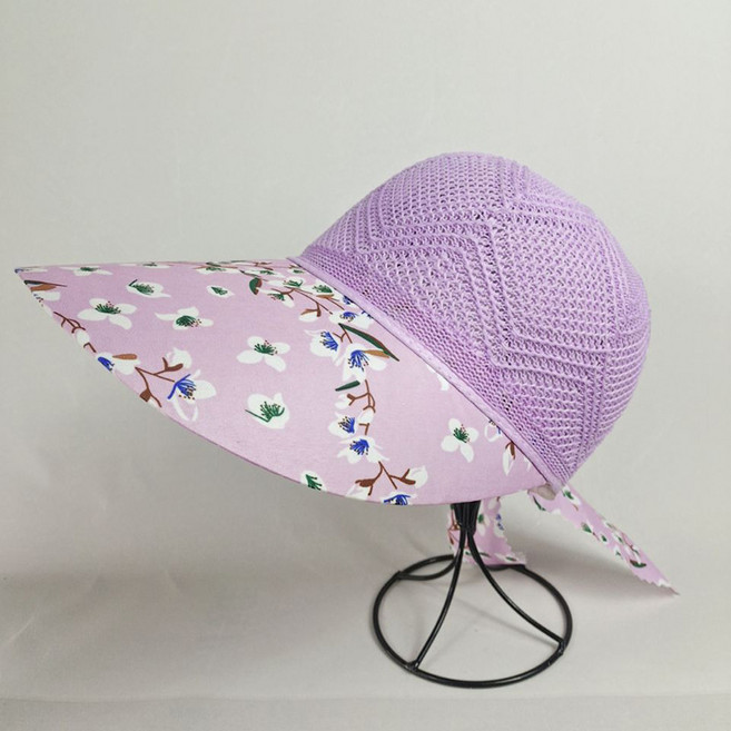 모델엄마 여름용 플로럴 와이드 썬캡 버킷햇 밴딩 챙모자(4colors)