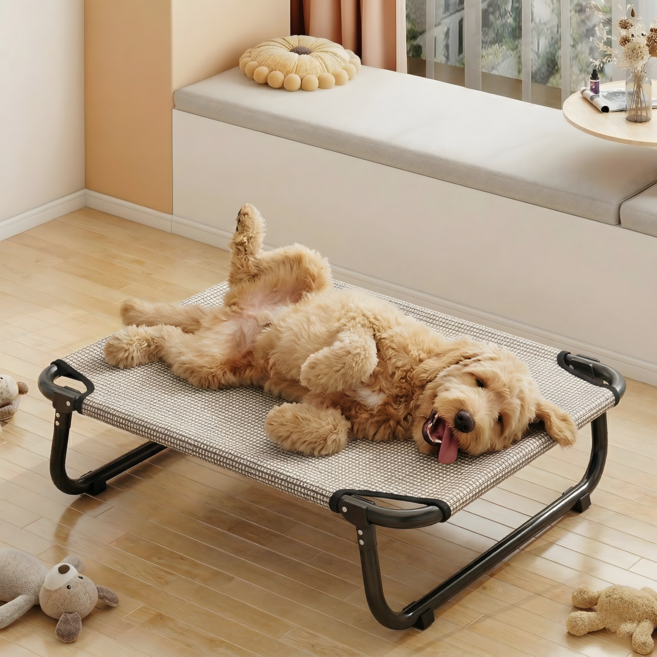 마루멍 강아지 해먹 침대 접이식 메쉬 베드, 1개, GREY
