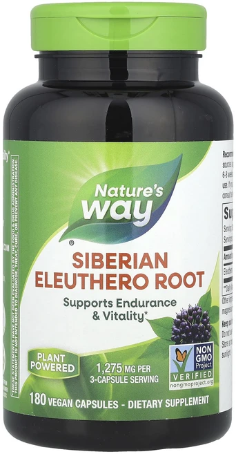 Nature's Way 시베리아 가시오갈피 뿌리 425 mg 베지 캡슐 180정, NaturesWay시베리아가시오갈피뿌리425mg베지캡슐, 1개 - 쿠팡