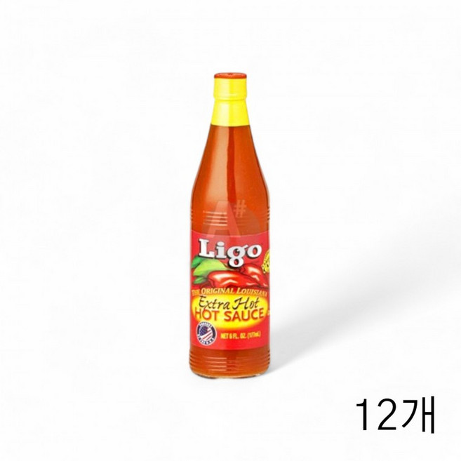 리고 루이지애나 엑스트라 핫소스 177ml X 12개 피자용 업소용 양식용 매운소스 핫칠리소스 매운맛, 1ml