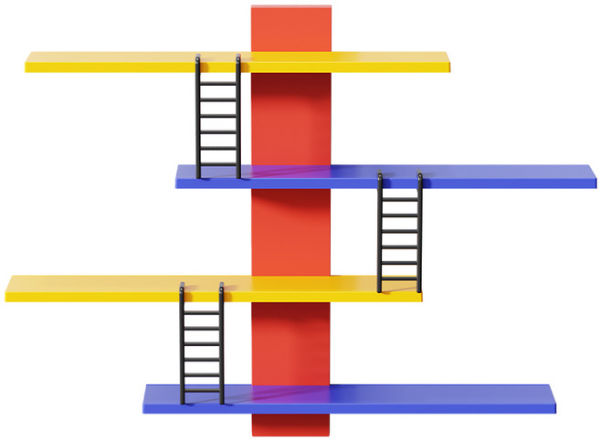 타공 없이 설치 가능한 벽걸이형 피규어 수납 선반 / 블라인드 박스 장식 선반 / 방 벽면 진열 선반, 6개, 컬러풀 벽걸이 선반