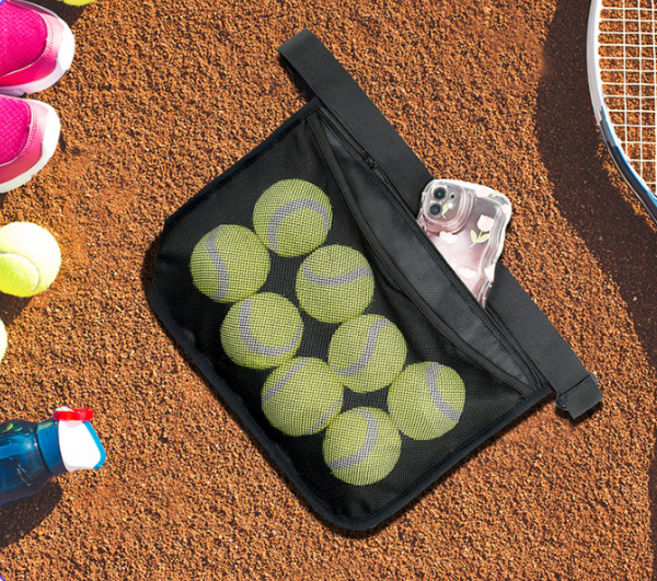 큰나무 테니스 연습구 핸들링 파우치 골프공 테니스볼 허리홀더 파우치, 1개