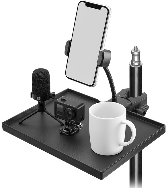 스냅케이스 다용도 봉 거치대 선반 태블릿 받침대 기둥 장착형 멀티 트레이, 1개, 대형(폰거치대포함) AT7