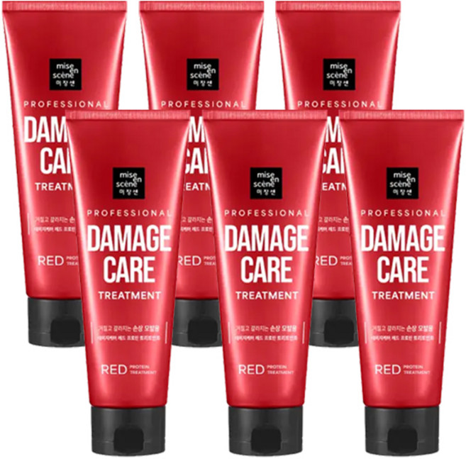 미쟝센 데미지케어 레드 프로틴 트리트먼트, 180ml, 6개
