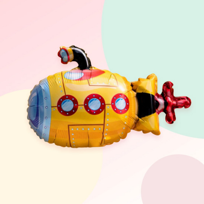 [파티지] 자동차풍선 생일 가랜드 모음, C_A_풍선_중형_노란 잠수함