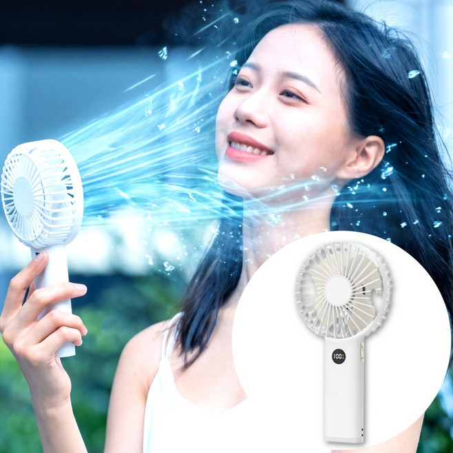 라워스 초저음량 강력바람 100단조절 손선풍기, 퓨어화이트, LWS401