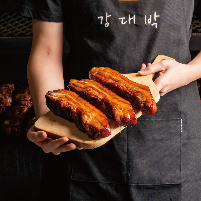 [강대박] 참나무 훈제 초벌 삼겹살 1kg(원육) 훈제고기 캠핑고기 통삼겹살, 1kg, 1개