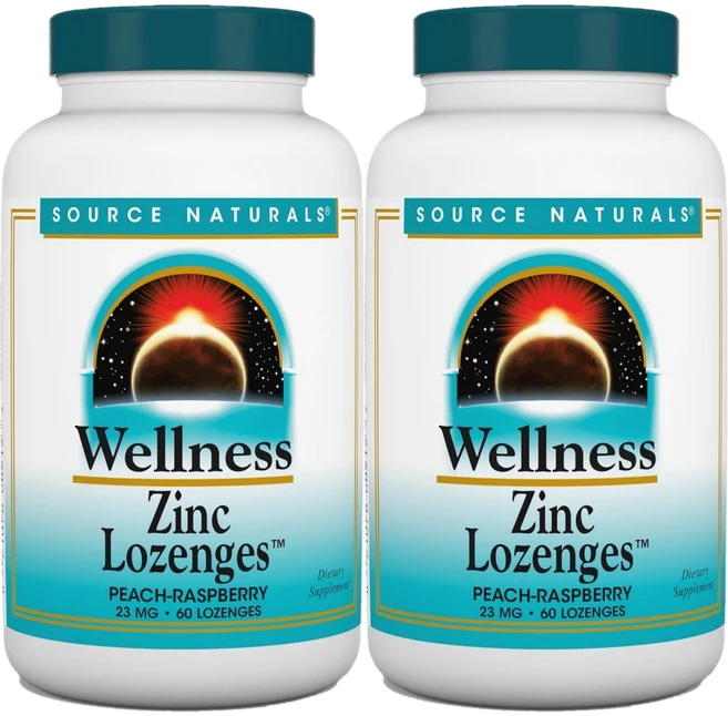 Source Naturals 소스내추럴스 웰니스 아연 23mg 로젠지스, 60정, 2개 - 쿠팡