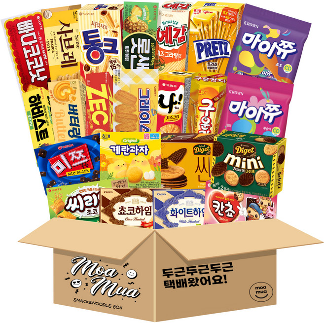 [모아무아] 사무실간식 곽과자 22종 간식세트, 1개